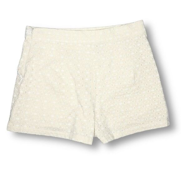 Zara Cream Eyelet Cotton Lace Shorts - Picture 2 of 9